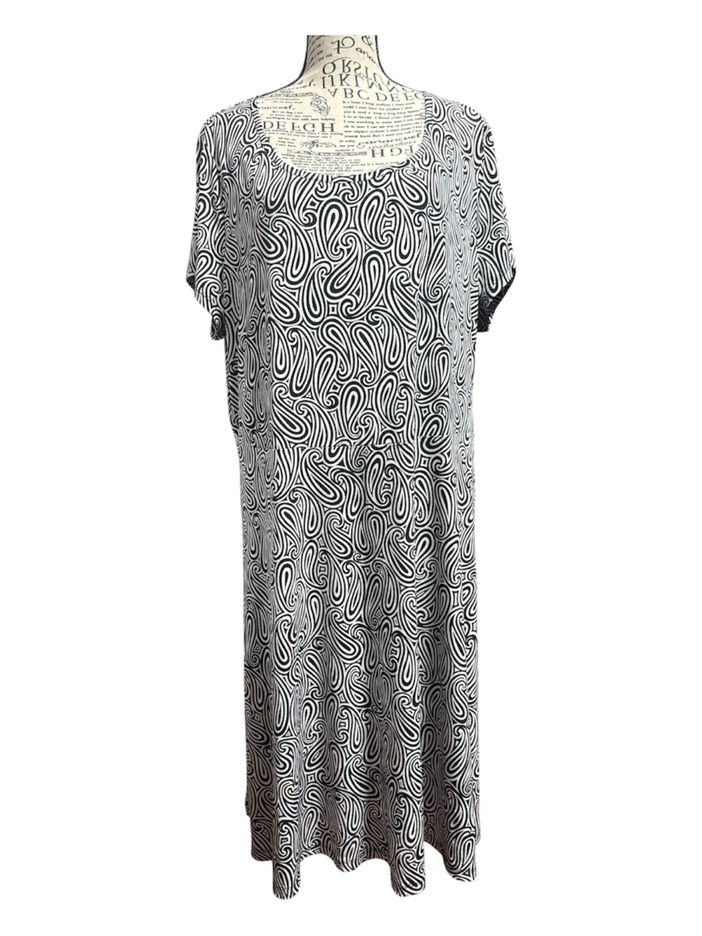Michael Kors Black and White Swirl Midi Dress size 2X